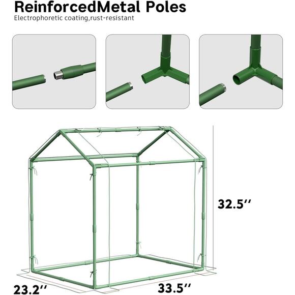 Mini Greenhouse, Indoor Outdoor Plants, Tabletop Portable Roll-up Zipper Door - Picture 3 of 7